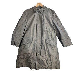 Vintage Larini Trench Coat Mens 38S Brown Cravenette Water Repellent Lined 90s